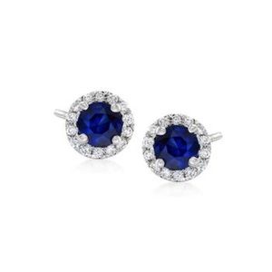 Ross-Simons Jewelry - NWOT Ross Simons Sapphire Earrings in Diamond Halo Ross-Simons Jewelry - NWOT Ross Simons Sapphire Earrings in Diamond Halo